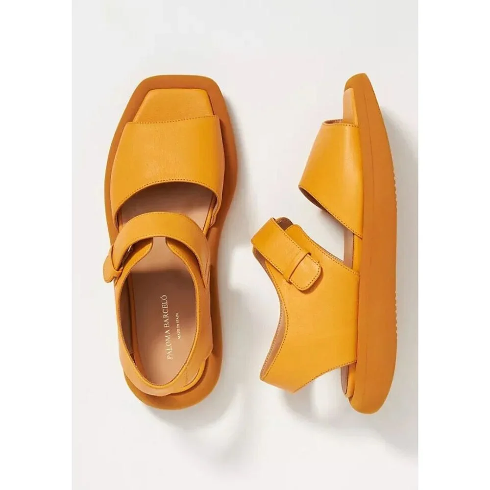 Anthropologie Paloma Barcelo Monochrome Sandals Mango Size 36
